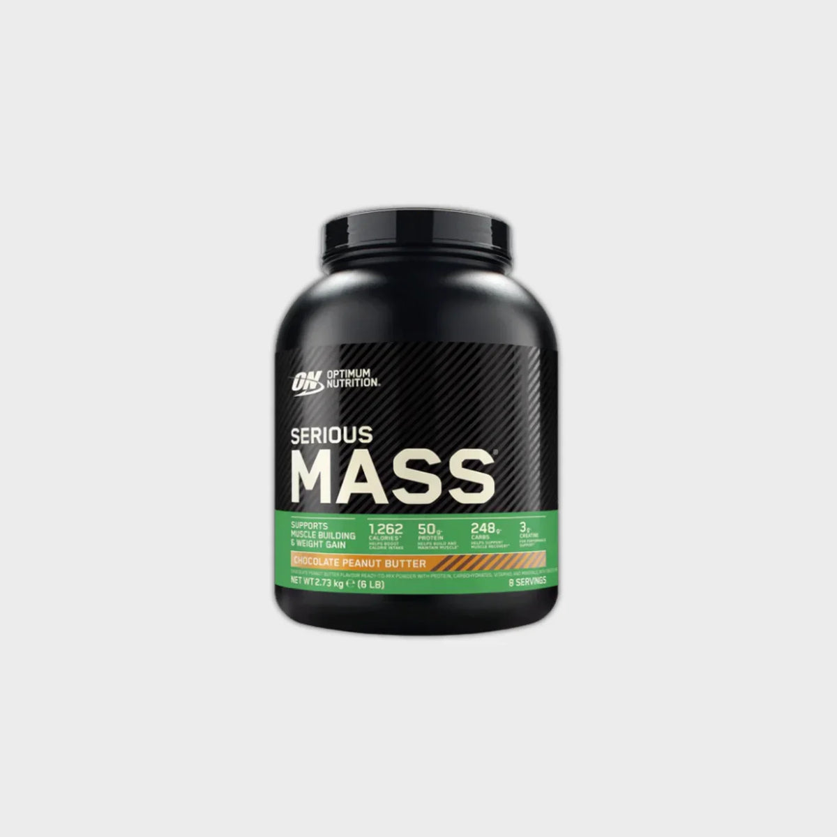 Optimum Nutrition Serious Mass chocolate peanut butter protein powder for muscle building and weight gain