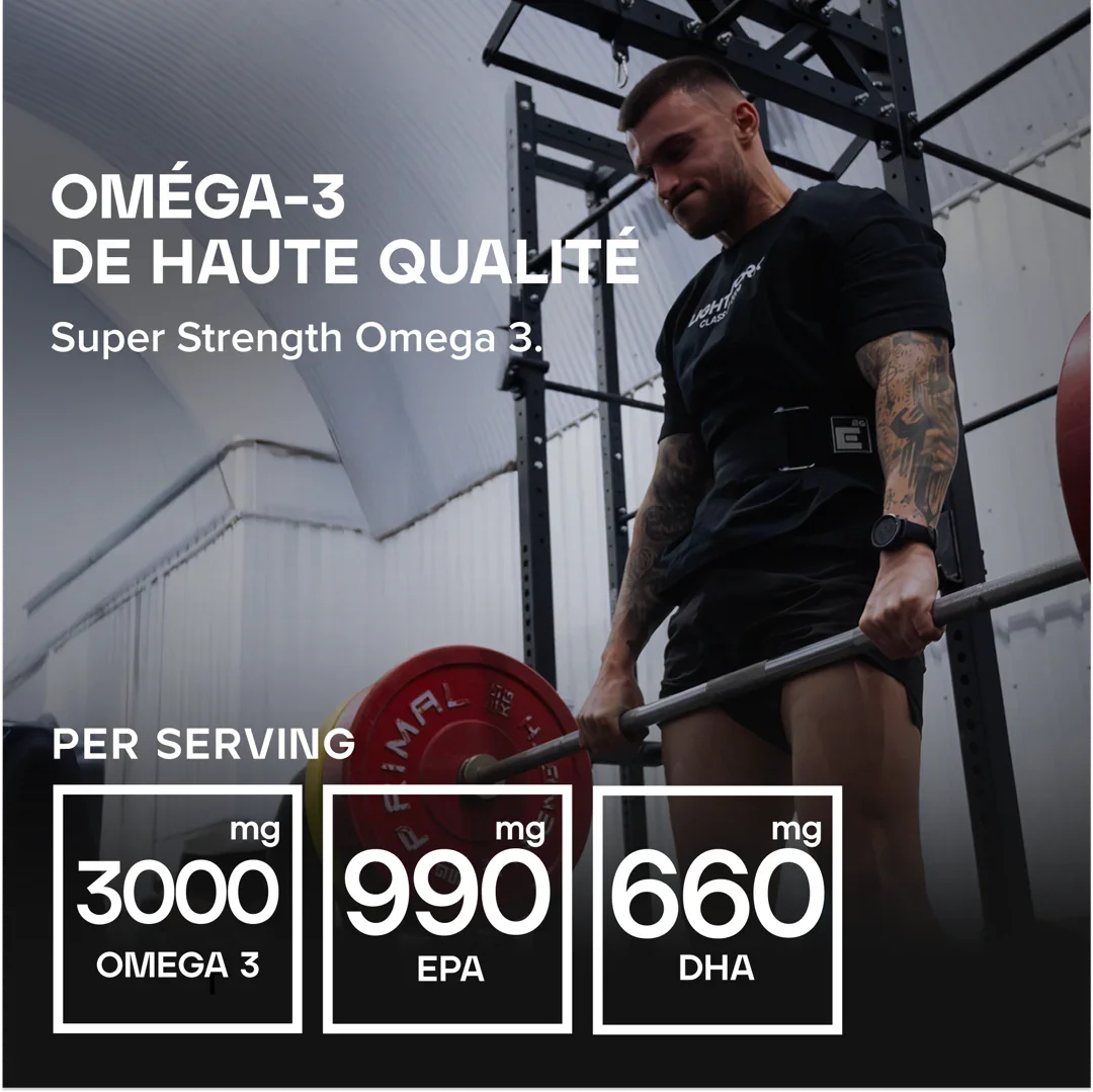 High-quality Omega-3 supplement with 3000mg per serving, EPA and DHA for fitness and health support