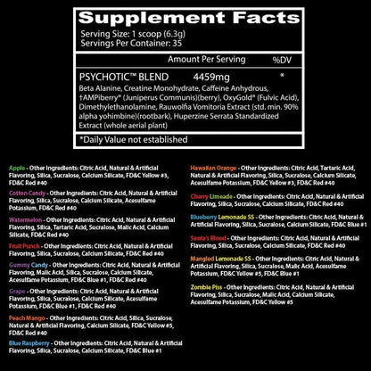 Psychotic pre-workout - Cherry Nutrition