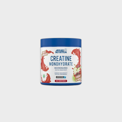 Applied Nutrition Creatine Monohydrate supplement in cherry & apple flavor, 50 servings for athletic performance